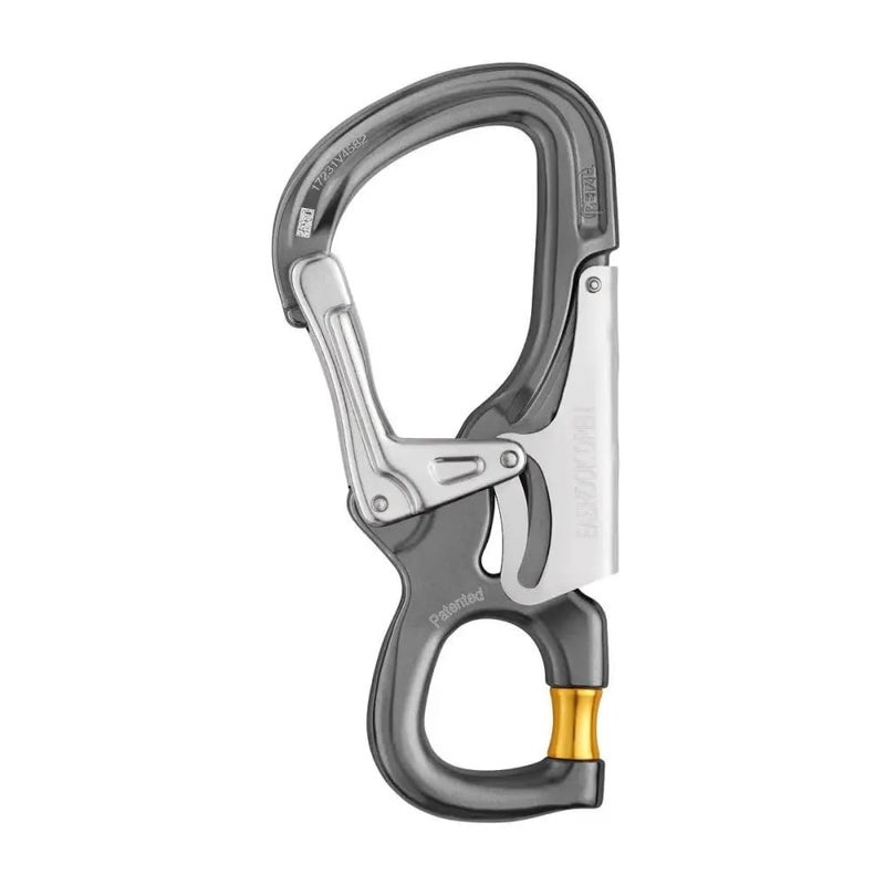 Petzl, Connector Eashook Open, Connector with gated Connection Point for Double Lanyard and Work Positioning Lanyard - Image 1